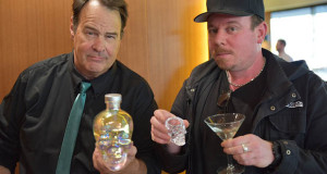 Dan Aykroyd and Mike Bennie during the Crystal Head Vodka Masterclass, held as part of 3 Wino's Trade Day.